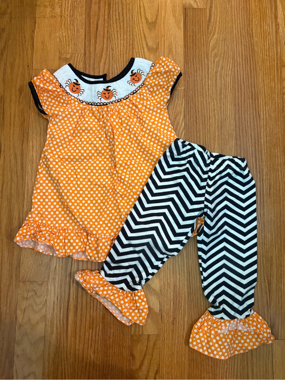 Emily Rose Orange Polka Dot Dress